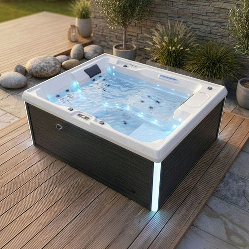Gartana STREAM PURE kompakter Outdoor Whirlpool mit LED-Beleuchtung für 3 Personen