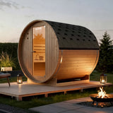 Gartana Outdoor Fasssauna 195×180 cm | 6 kW Ofen für 4 Personen Fichtenholz 1