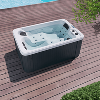 Gartana HORIZON Outdoor Whirlpool 175×115 cm mit LED-Beleuchtung und Wasserfall
